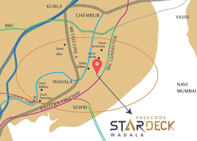 Dosti Passcode Stardeck Wadala - Location Map