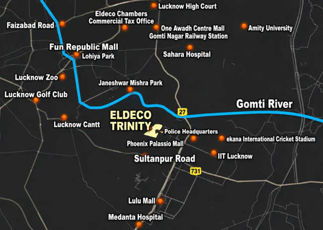 Eldeco Trinity Gomti Nagar - Location Map