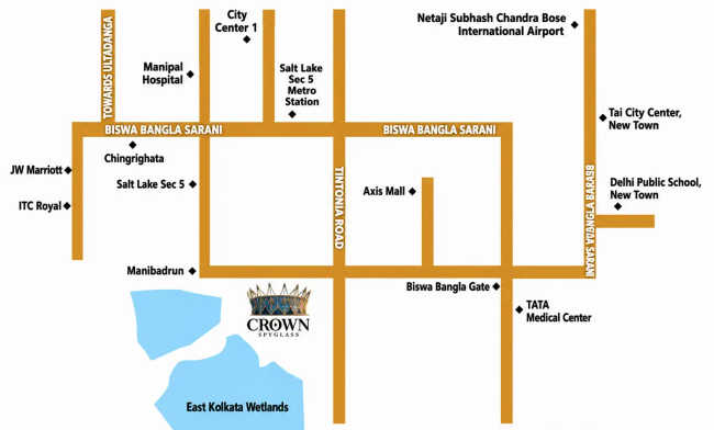 Sugam Crown Mahish Bathan - Location Map