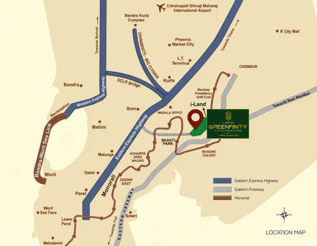 Ajmera Greenfinity Wadala - Location Map