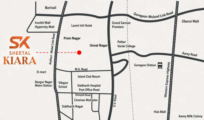 DGS Sheetal Kiara Goregaon - Location Map