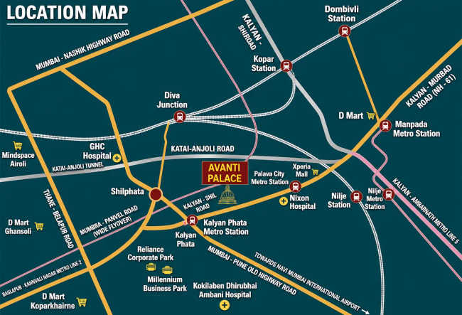 Arihant Avanti Palace Kalyan - Location Map