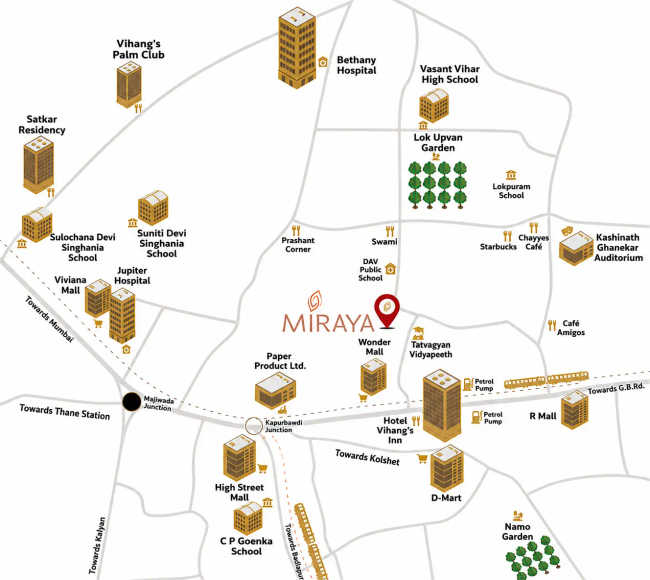 Mextech Miraya Trinity Kapurbawadi - Location Map