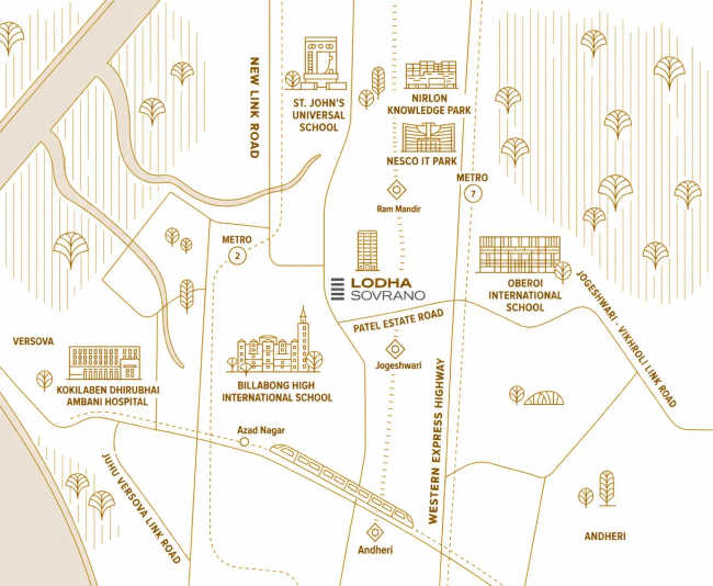 Lodha Sovrano Jogeshwari - Location Map