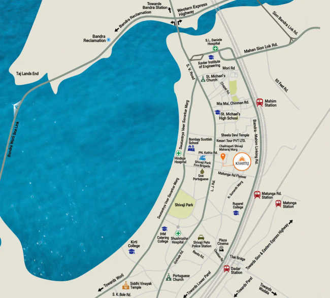 Tridhaatu Kshitij Matunga - Location Map