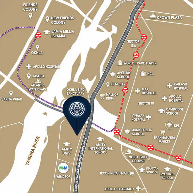 M3M The Cullinan Sector 94 - Location Map