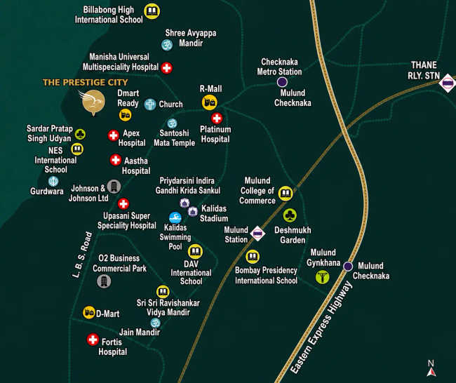 Prestige City Mulund - Location Map