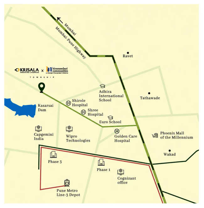 Hiranandani Krisala Township Hinjewadi - Location Map