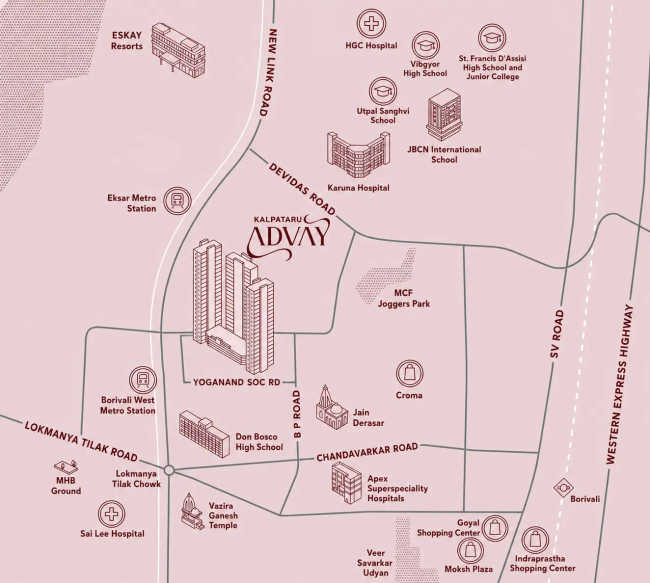 Kalpataru Advay Borivali - Location Map