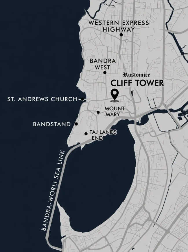 Rustomjee Cliff Tower Bandra - Location Map