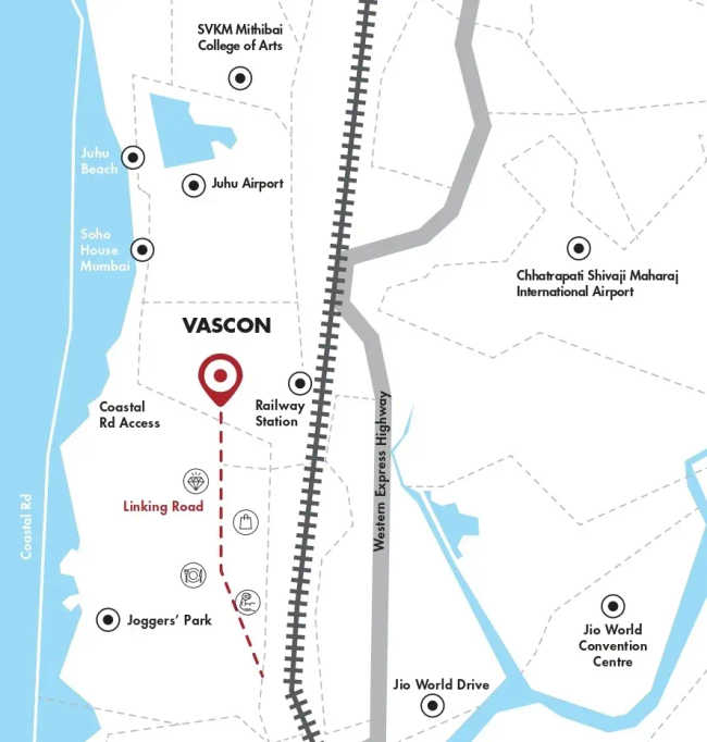 Vascon Orchids Santacruz - Location Map