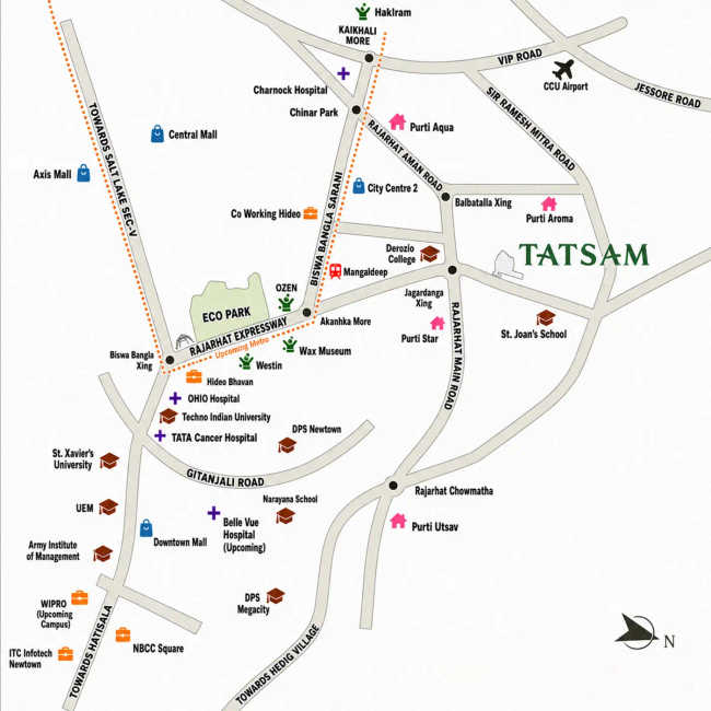 Purti Tatsam Rajarhat - Location Map