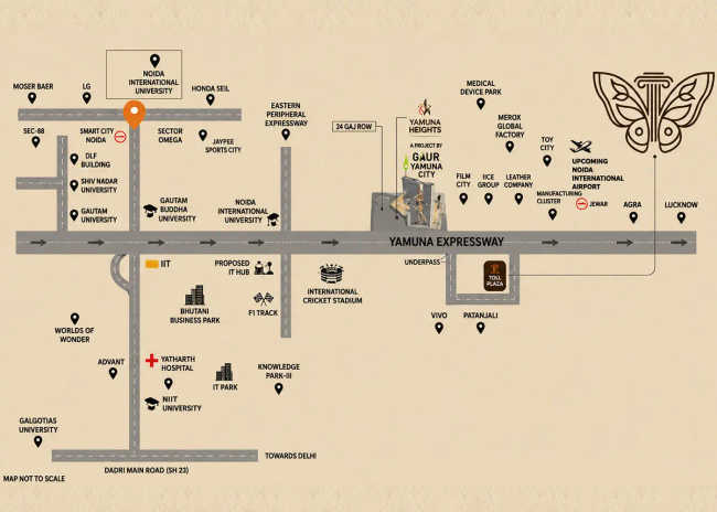 Gaur Alaris Sector 22D Greater Noida - Location Map