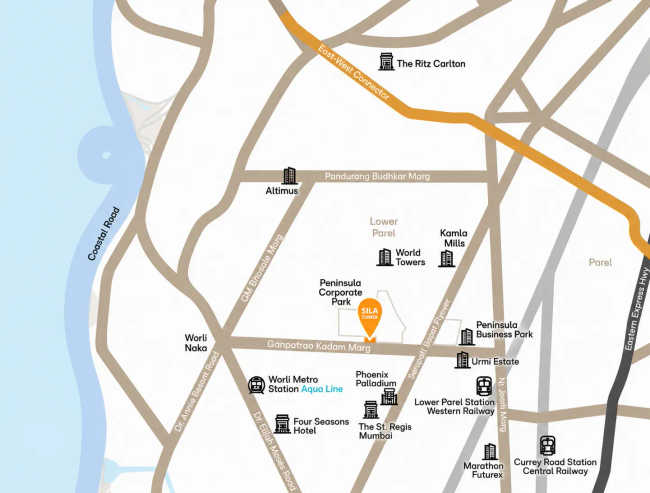Sila Tower Lower Parel - Location Map