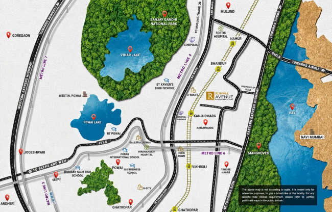 Runwal Avenue Kanjurmarg - Location Map