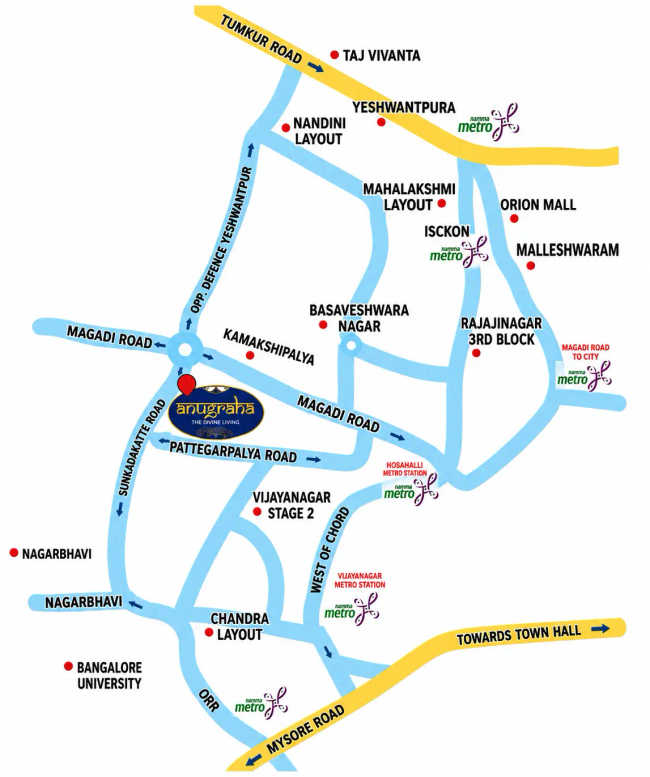 Salarpuria Sattva Anugraha Vijayanagar - Location Map