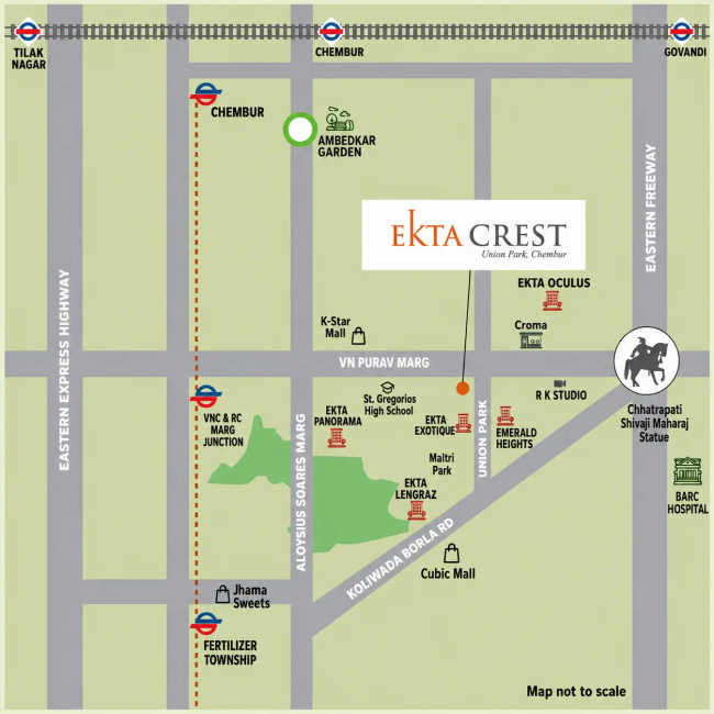 Ekta Crest Chembur - Location Map