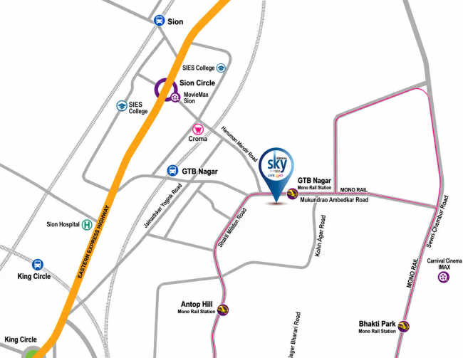 Siddha Great Guarantee Wadala - Location Map