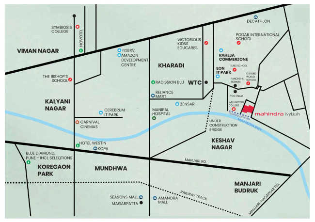 Mahindra IvyLush Kharadi - Location Map