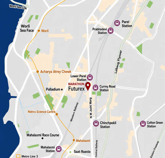 Marathon Futurex Lower Parel - Location Map