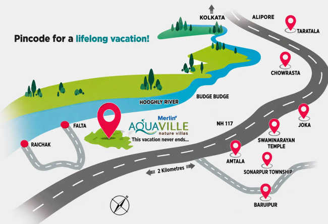 Merlin Aquaville Kriparampur - Location Map
