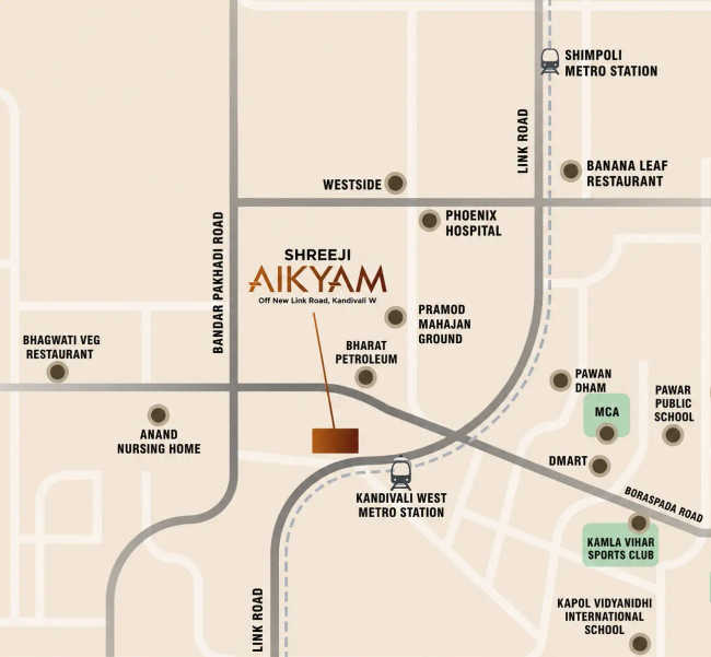 Shreeji Aikyam Kandivali - Location Map