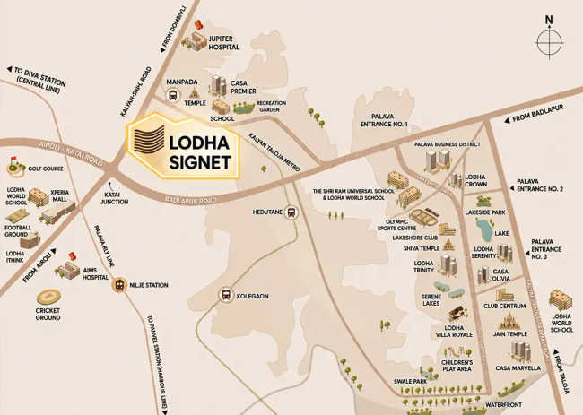 Lodha Signet Palava Dombivali - Location Map