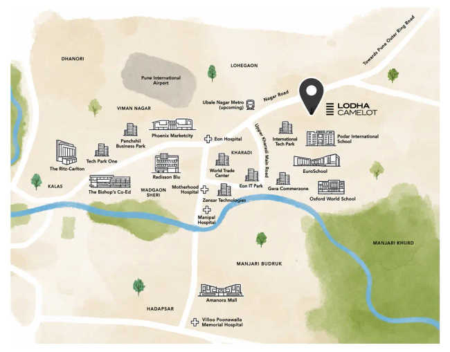 Lodha Camelot Kharadi - Location Map