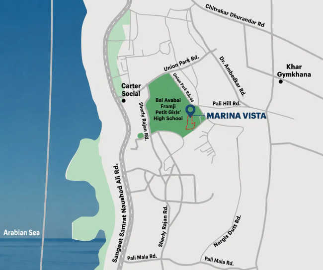 Wadhwa Marina Vista Bandra - Location Map