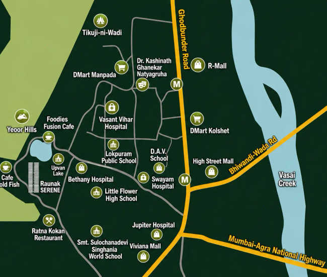 Raunak Serene Pokhran Road 1 - Location Map