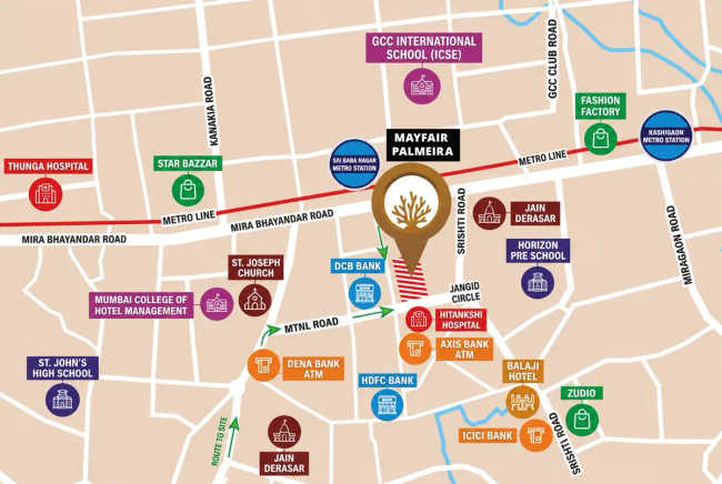 Mayfair Palmeira Mira Road - Location Map