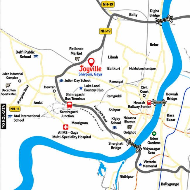 Shapoorji Pallonji One Estate Howrah - Location Map