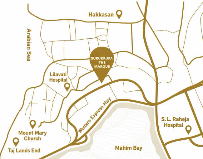 Gurukrupa The Marque Bandra - Location Map