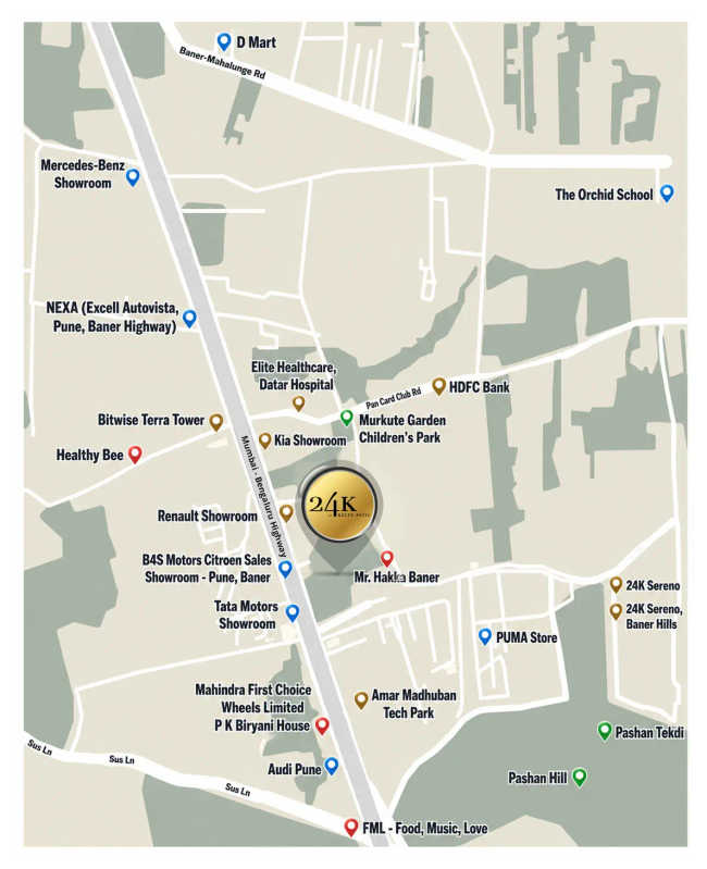 Kolte Patil 24K Altura Baner - Location Map