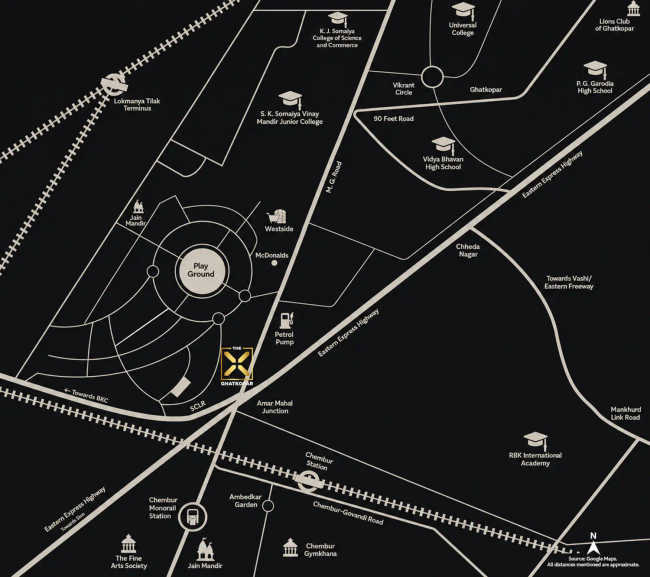 Arihant The X Ghatkopar - Location Map