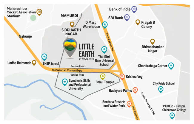Kolte Patil Little Earth Kiwale - Location Map