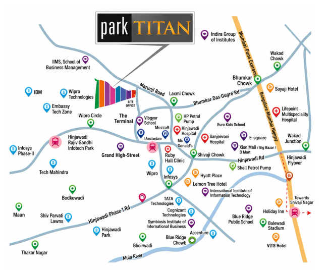 Pride Purple Park Titan Hinjewadi - Location Map