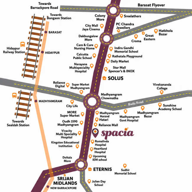 Srijan Spacia Madhyamgram - Location Map