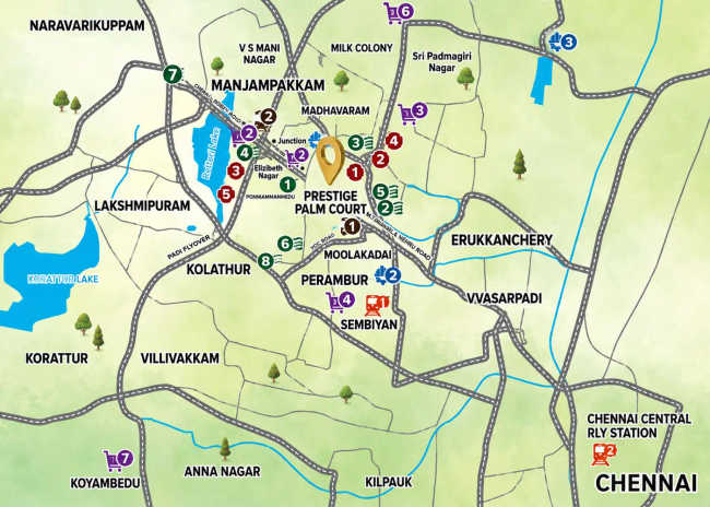 Prestige Palm Court Madhavaram - Location Map