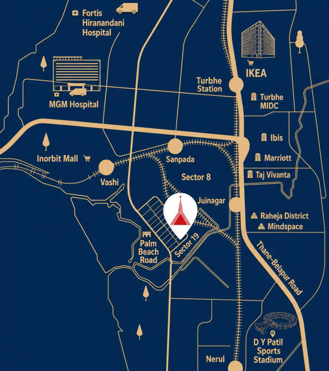 Kamdhenu Crown Sanpada - Location Map