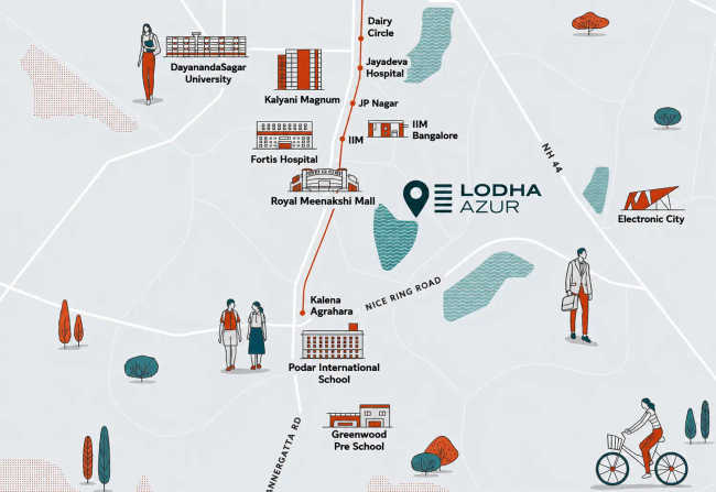 Lodha Azur Hulimavu - Location Map