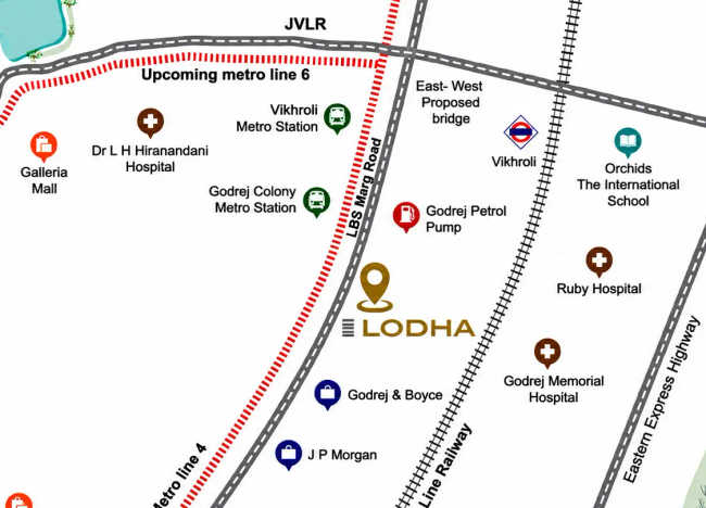 Lodha Signet Vikhroli - Location Map