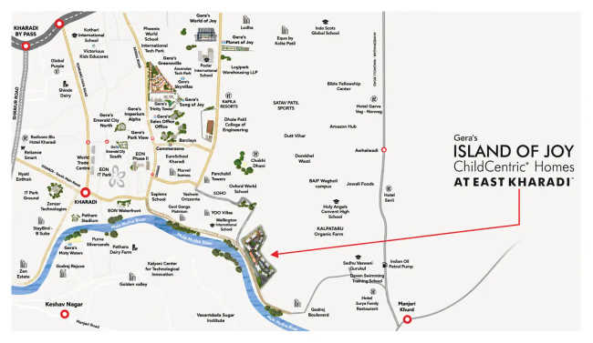 Geras Island Of Joy Manjri - Location Map