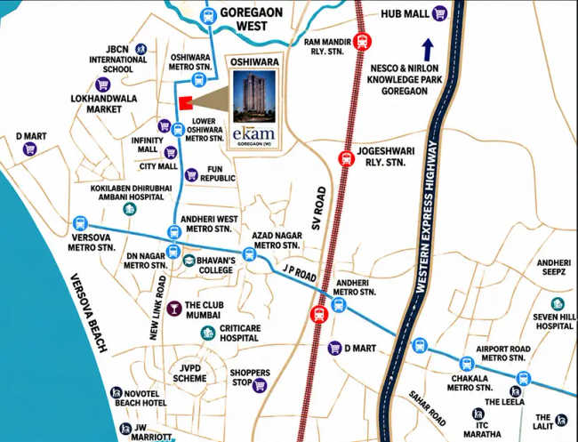 Gurukrupa Ekam Andheri - Location Map