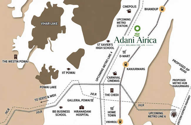Adani Airica Kanjurmarg - Location Map