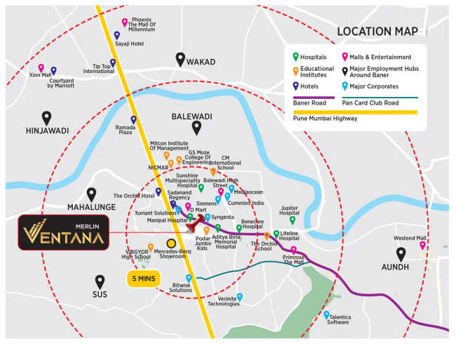 Merlin Ventana Baner - Location Map
