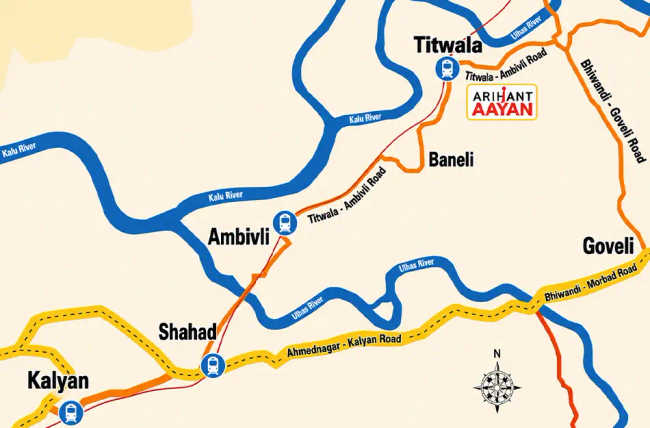 Arihant Aayan Titwala - Location Map