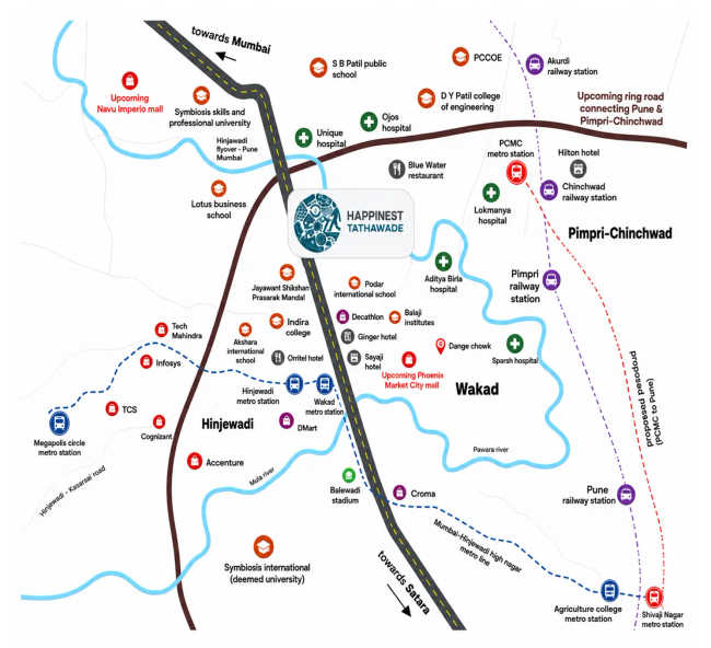 Mahindra Happinest Tathawade Tathawade - Location Map