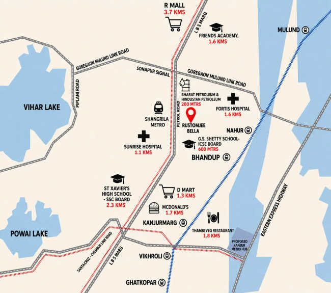 Rustomjee Bella Bhandup - Location Map