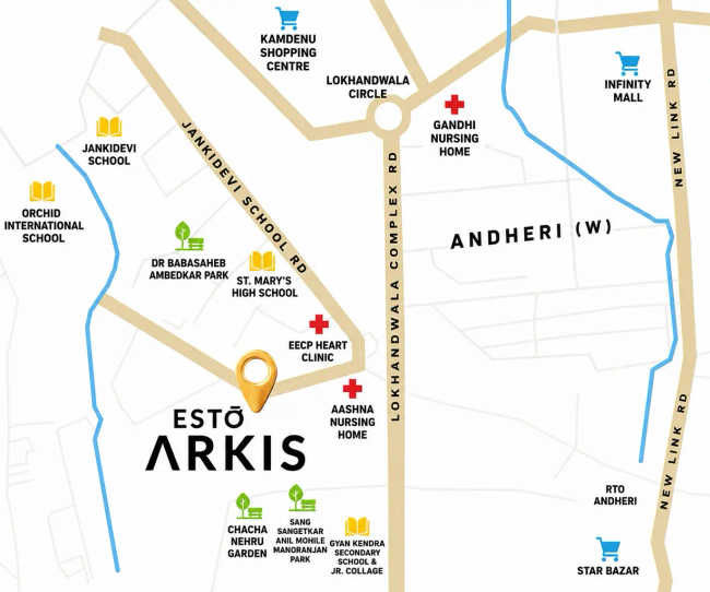 Esto Arkis Andheri - Location Map